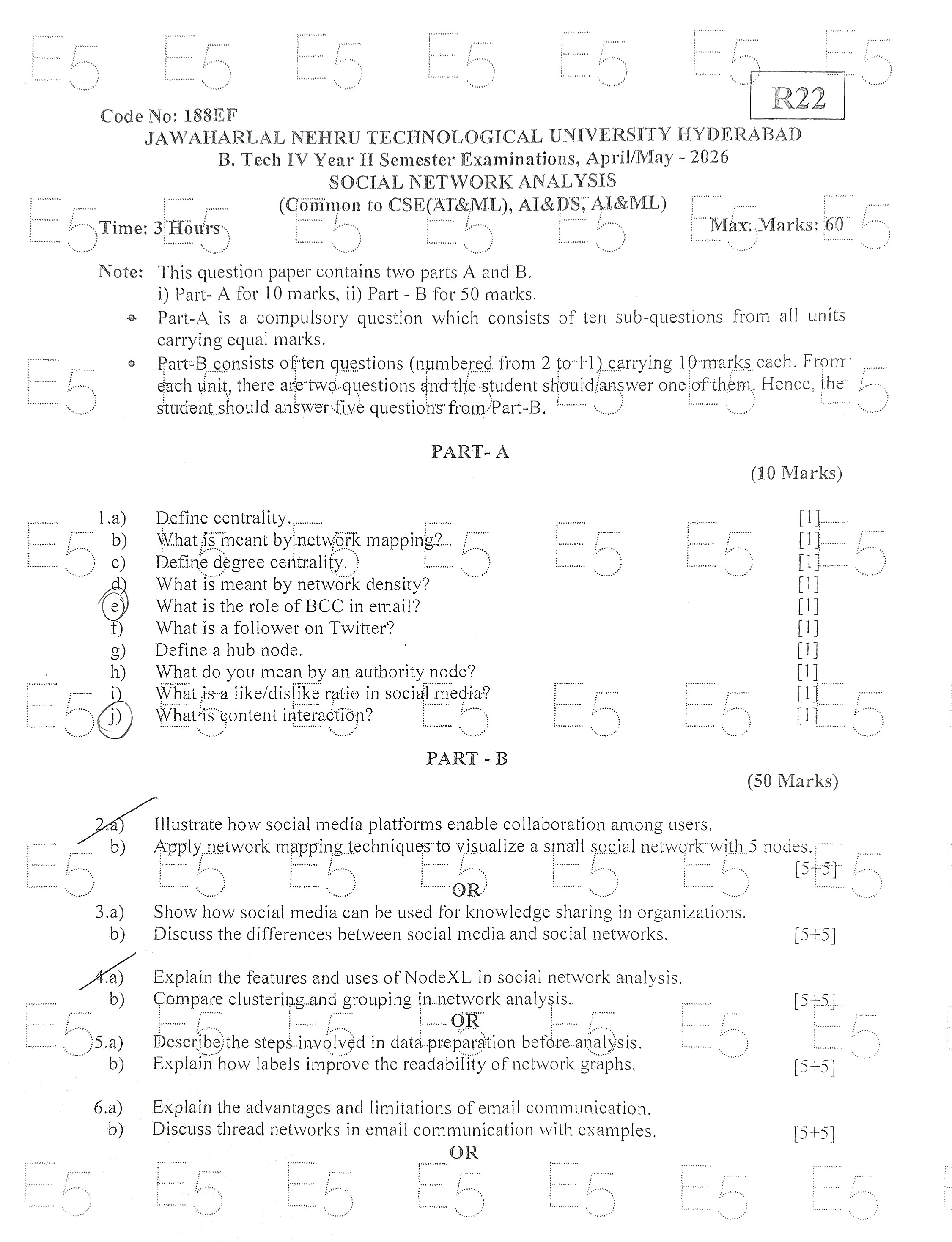 Social Network Analysis Question Paper Page 1
